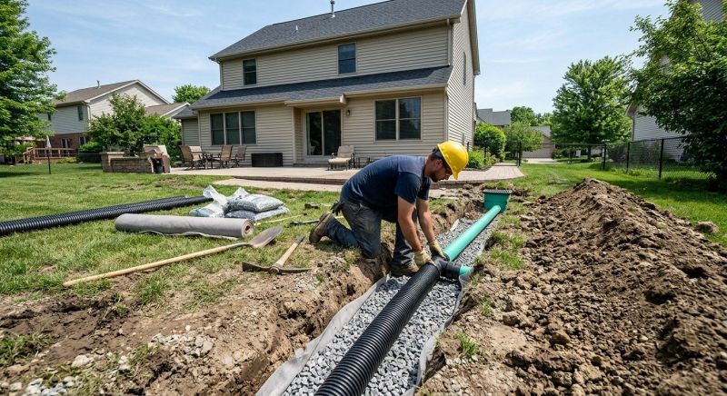 Hillside Drainage Installation in Tuscaloosa, AL