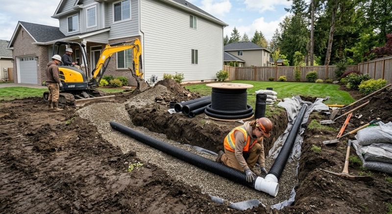 Underground Drain Installation in Tuscaloosa, AL